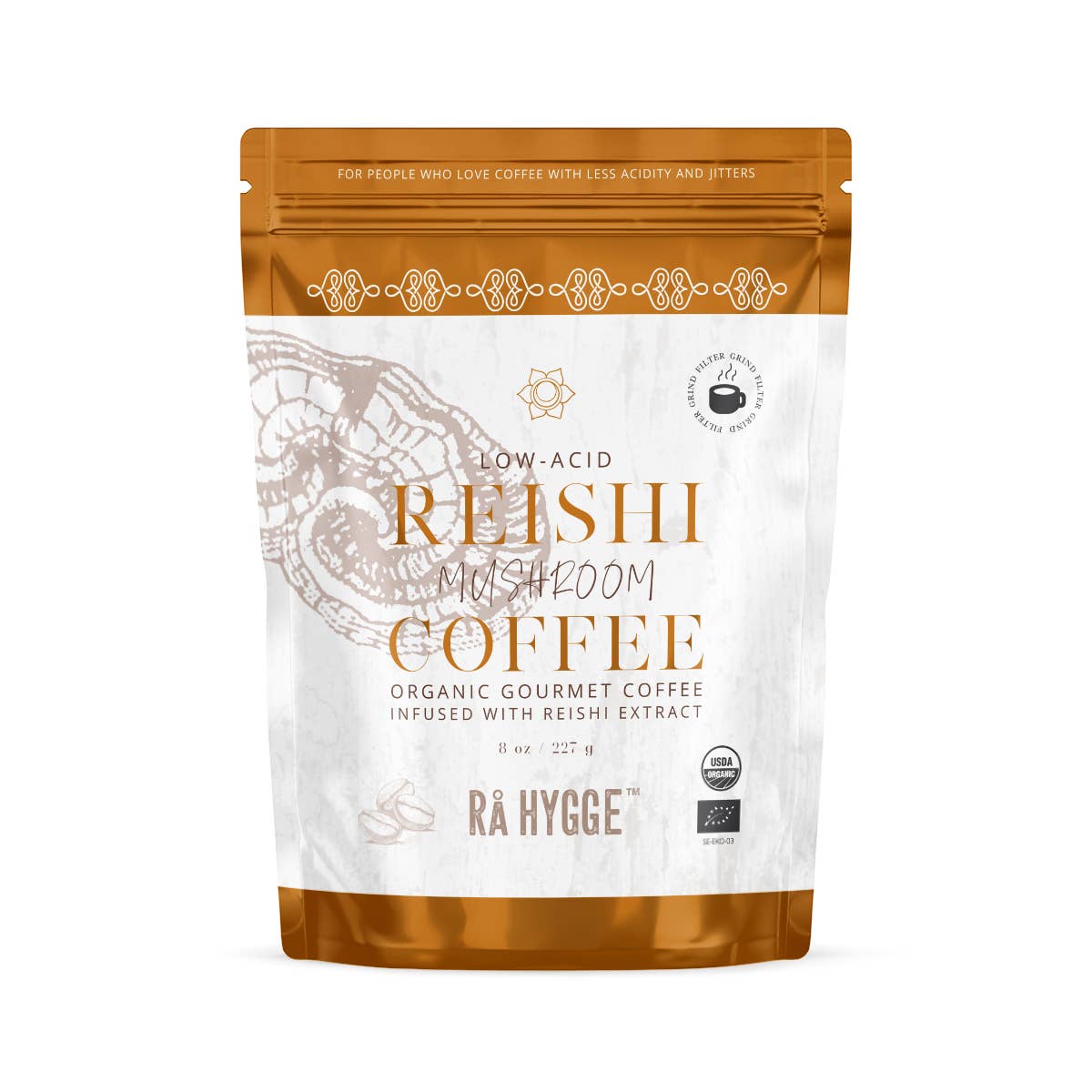 Café de spécialité Reishi BIO, moulu par filtre 8 oz